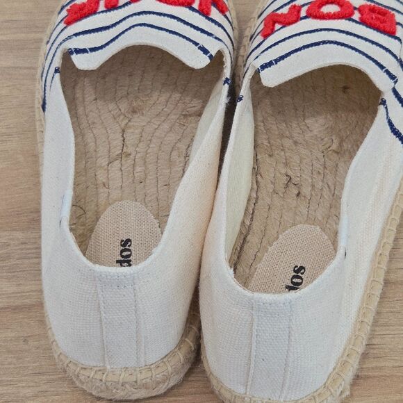 Soludos Womens Sz 10/40.5 Slip On Bonjour Canvas Espadrilles Loafers New Coastal - Picture 8 of 8